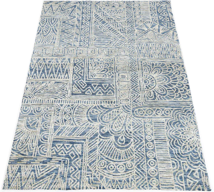 Amritsar Newburg Navy Tribal Rug - Image 3