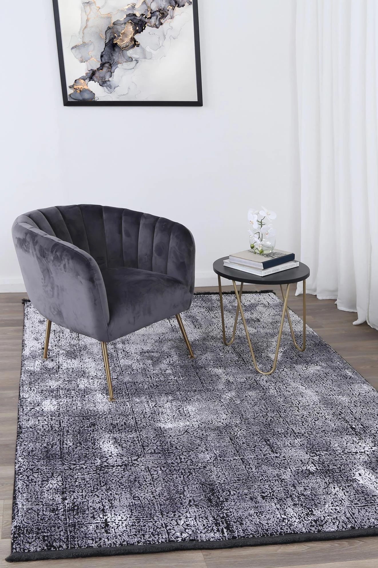 Brooklyn 100 Silver Mosaic Rug - Image 2