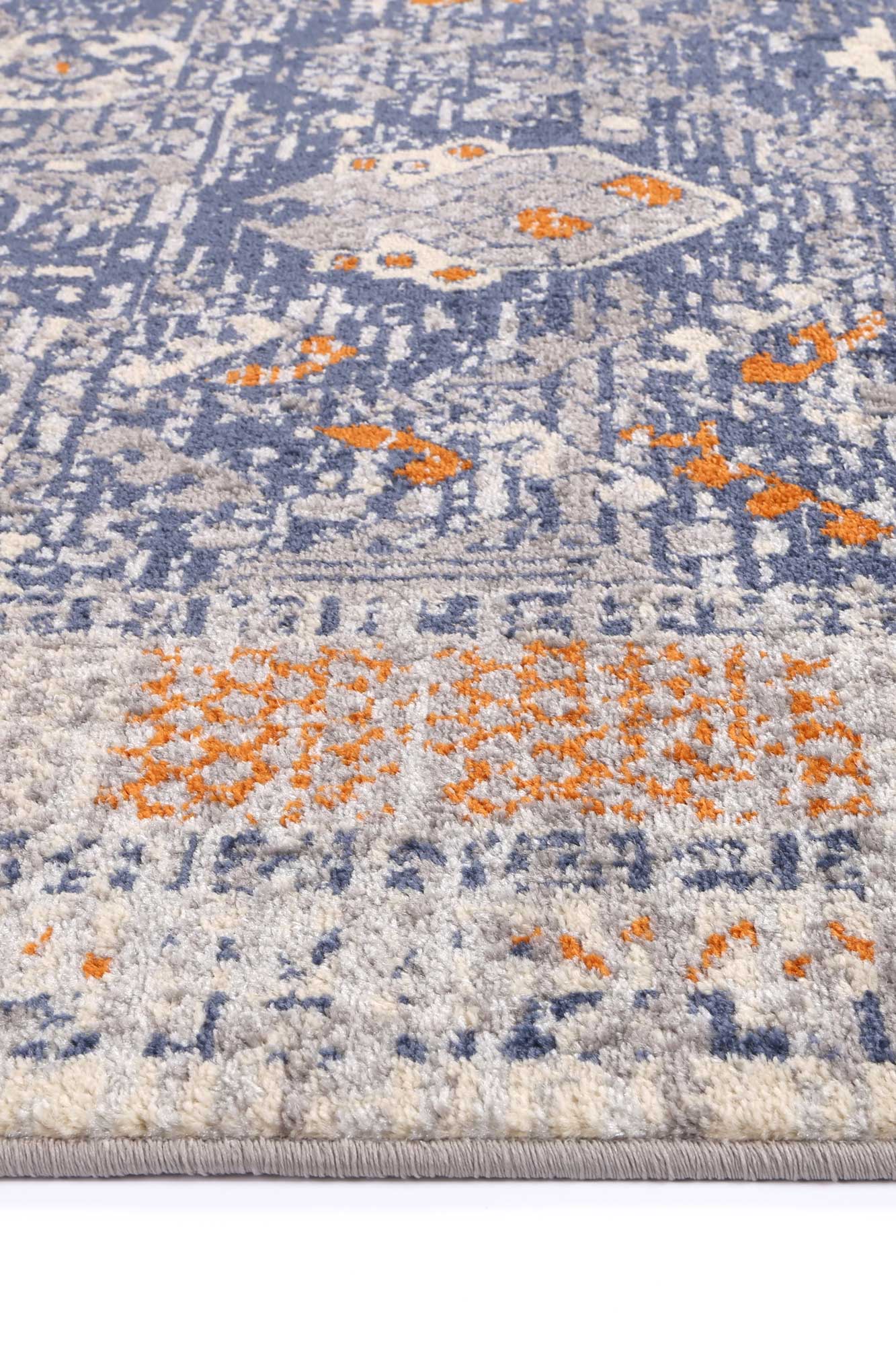 Santiago Blue & Cream Contemporary Designer Rug - Image 3
