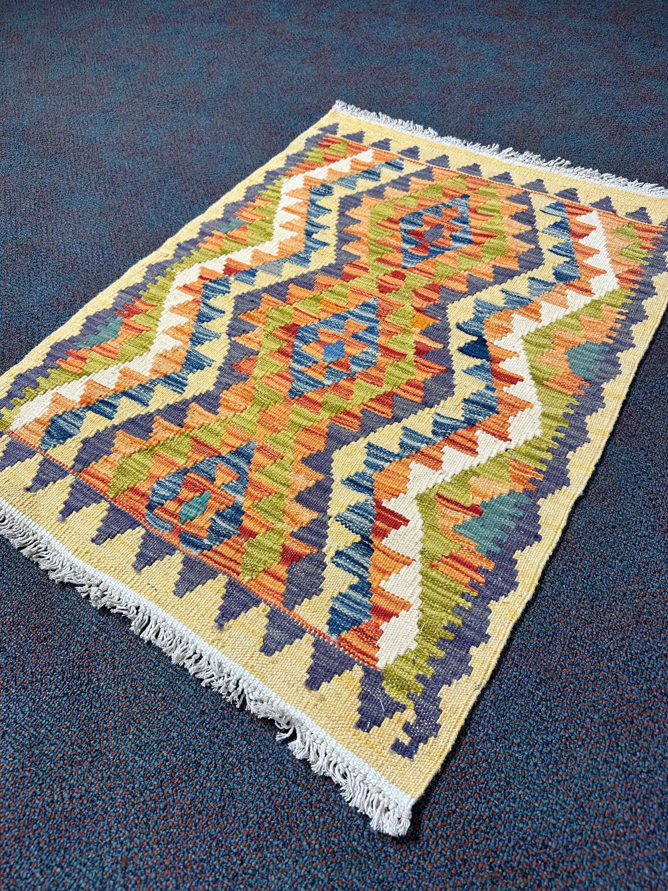 Chobi Kilim Rug - 90 cm x 66 cm - Image 3