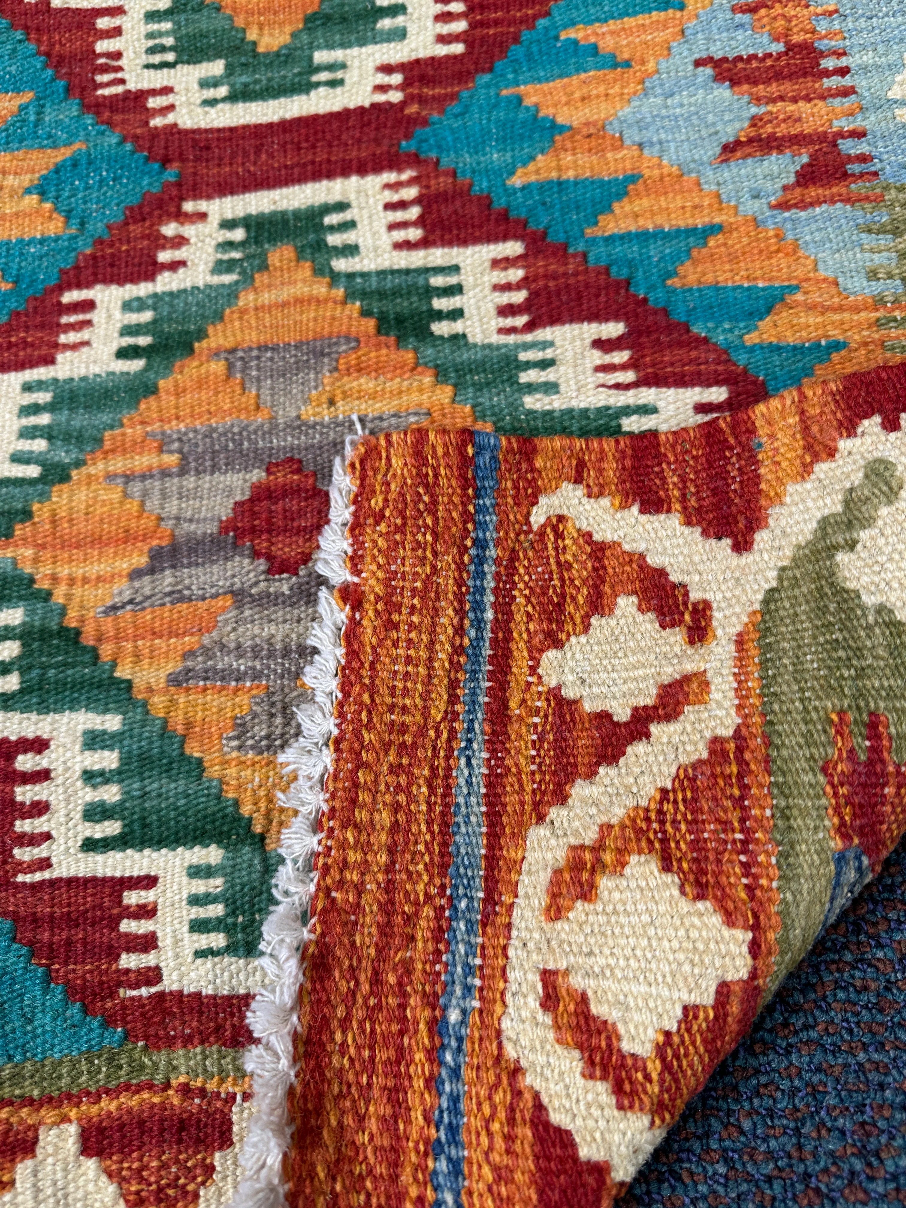 Chobi Kilim Rug - 89 cm x 61 cm - Image 6