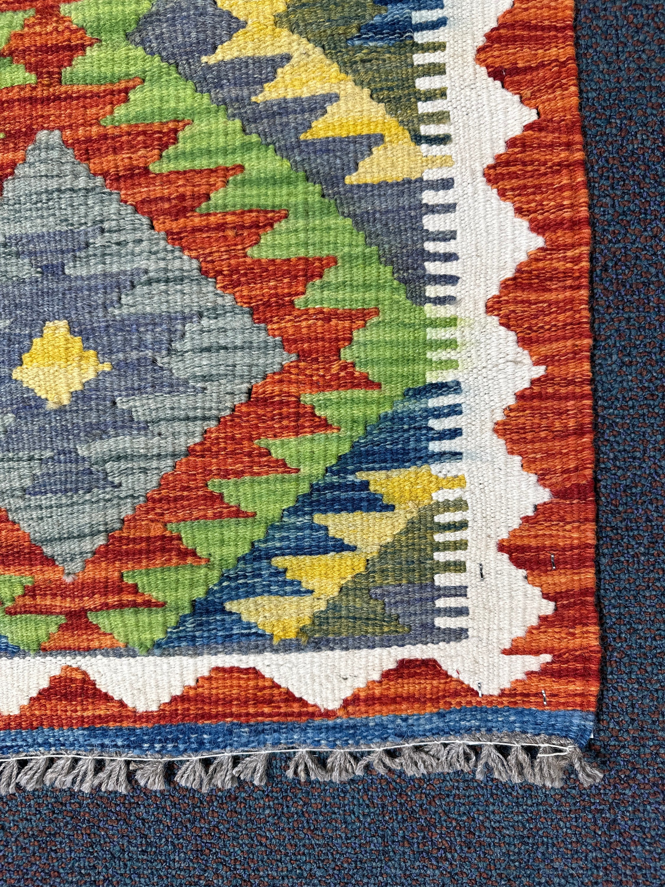 Chobi Kilim Rug - 89 cm x 61 cm - Image 6