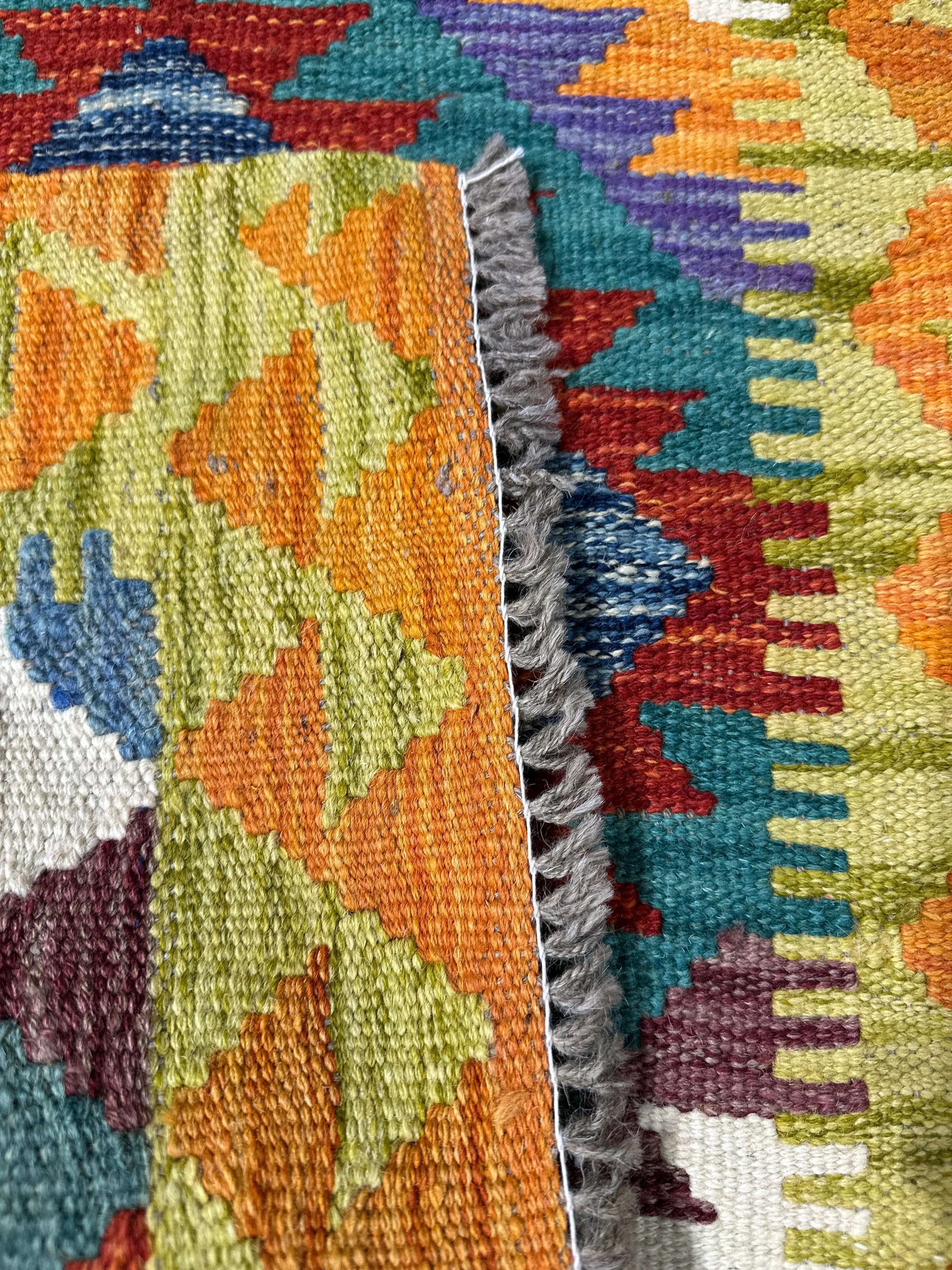 Chobi Kilim Rug - 87 cm x 58 cm - Image 8