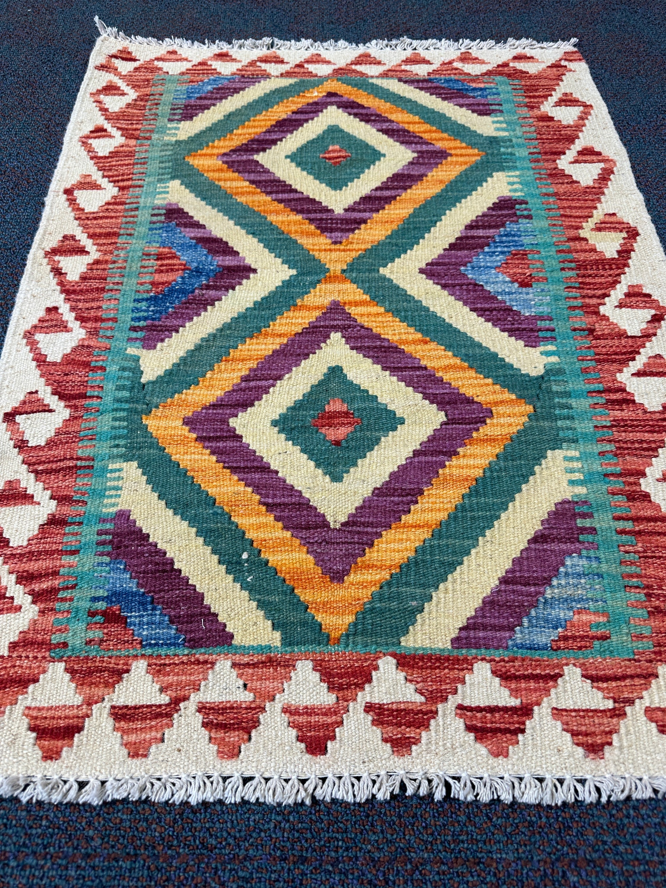 Chobi Kilim Rug - 86 cm x 65 cm - Image 3