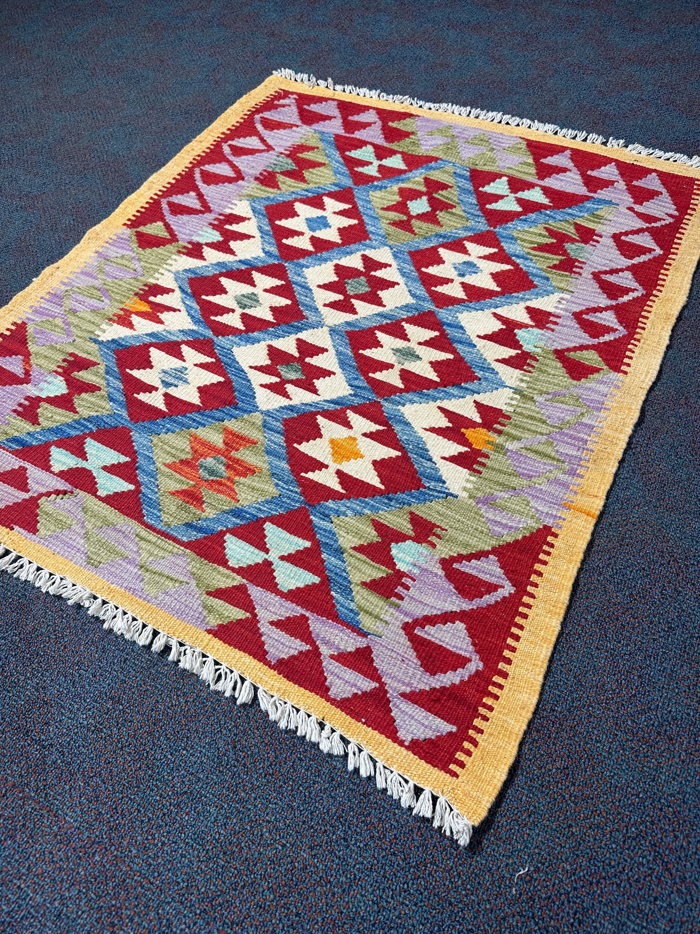 Chobi Kilim Rug - 112 cm x 94 cm - Image 3