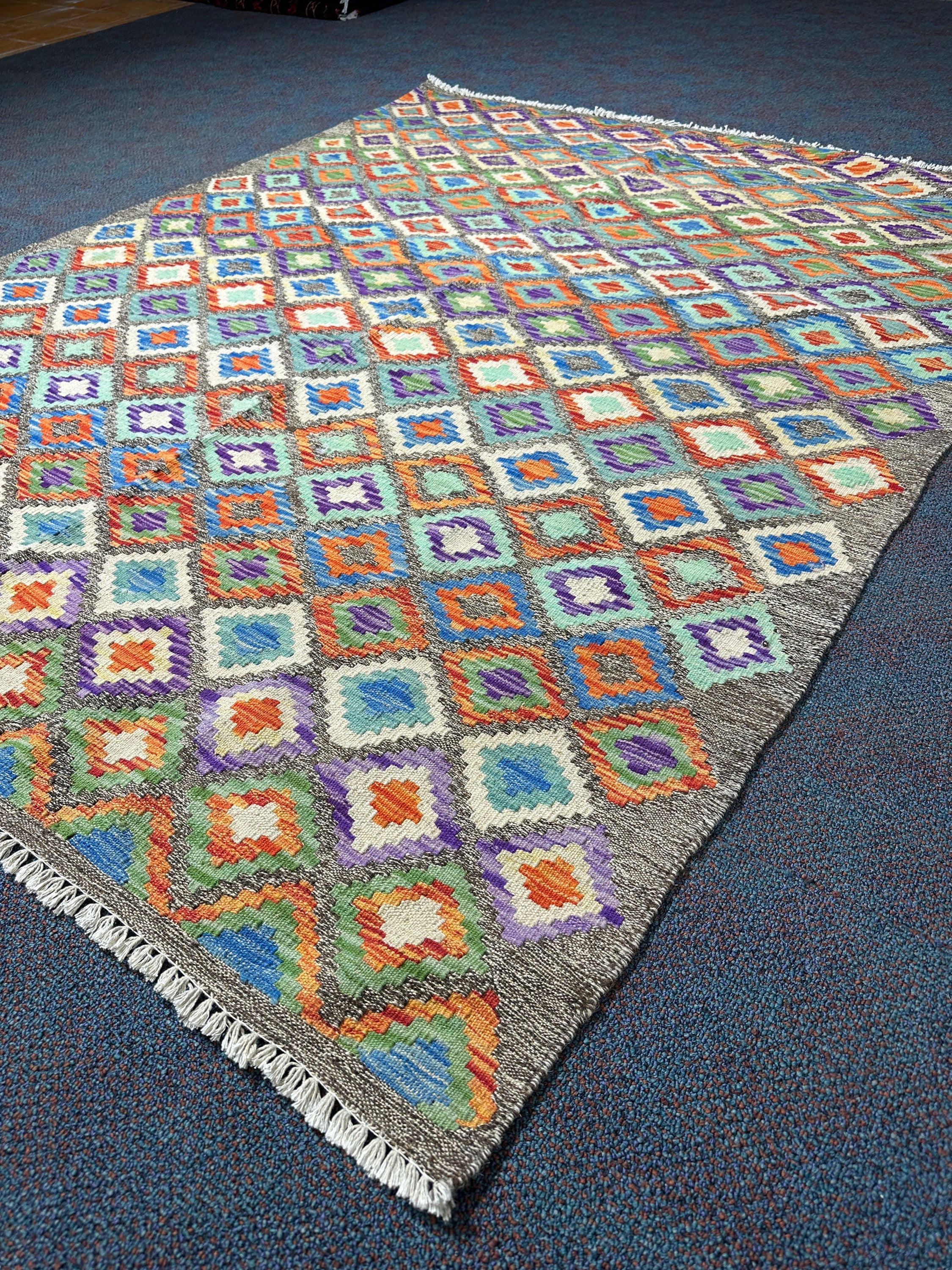 Chobi Kilim Rug - 200 cm x 158 cm - Image 3