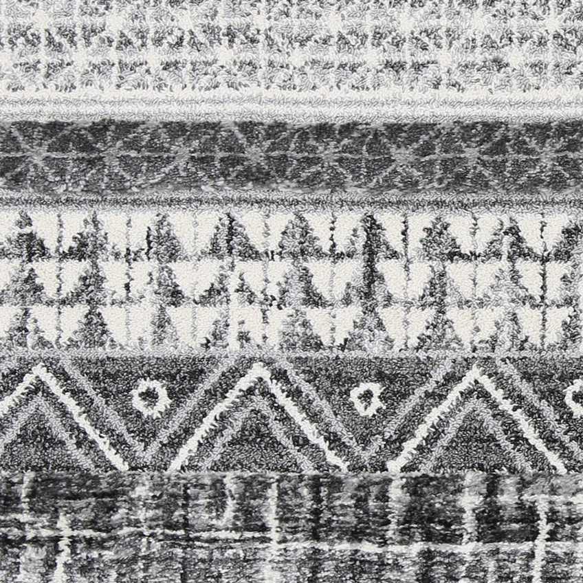 Kaza Tribal Lines Cream Anthracite Rug - Image 6