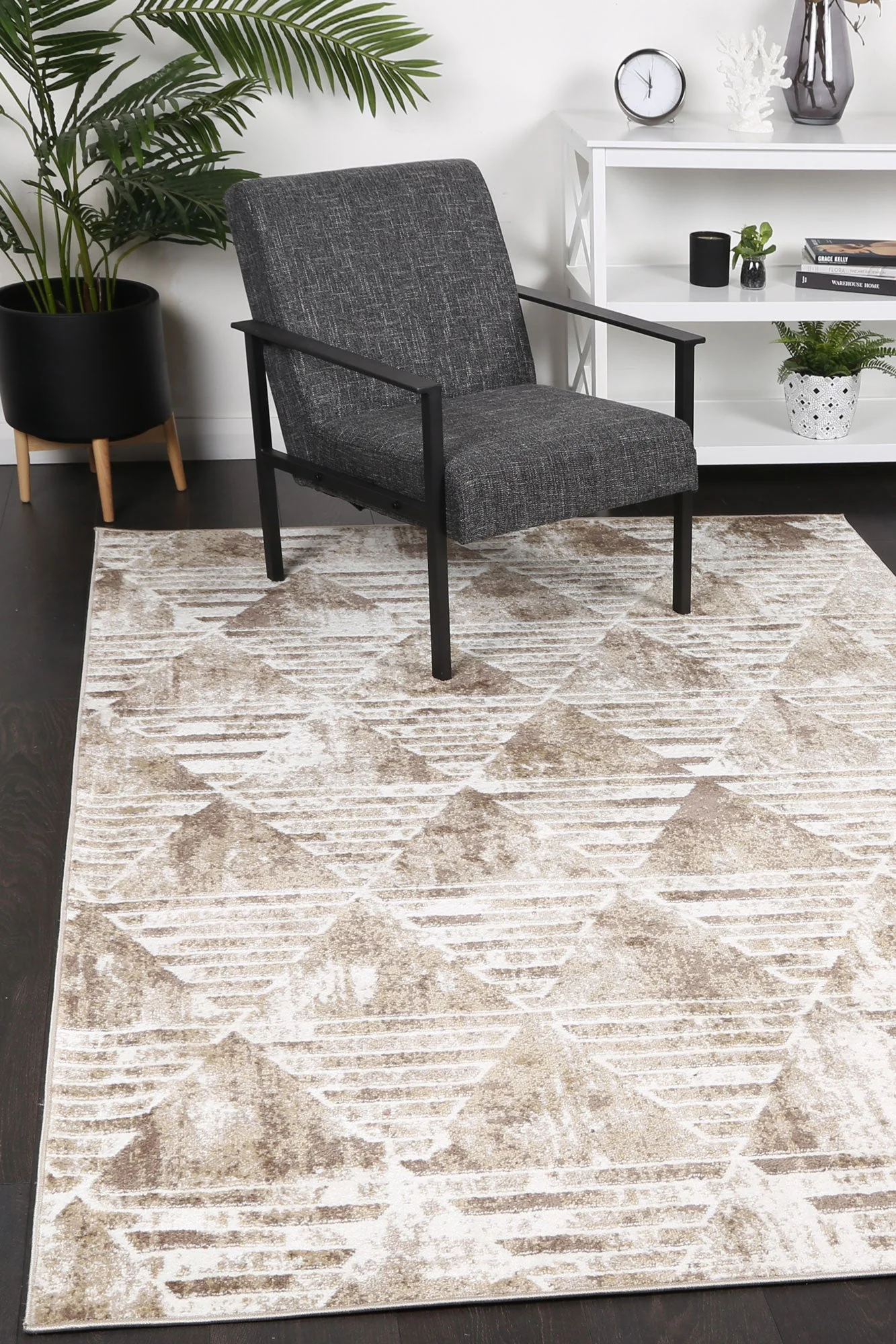Kimberley 4 Matrix Geometric Latte Rug - Image 2
