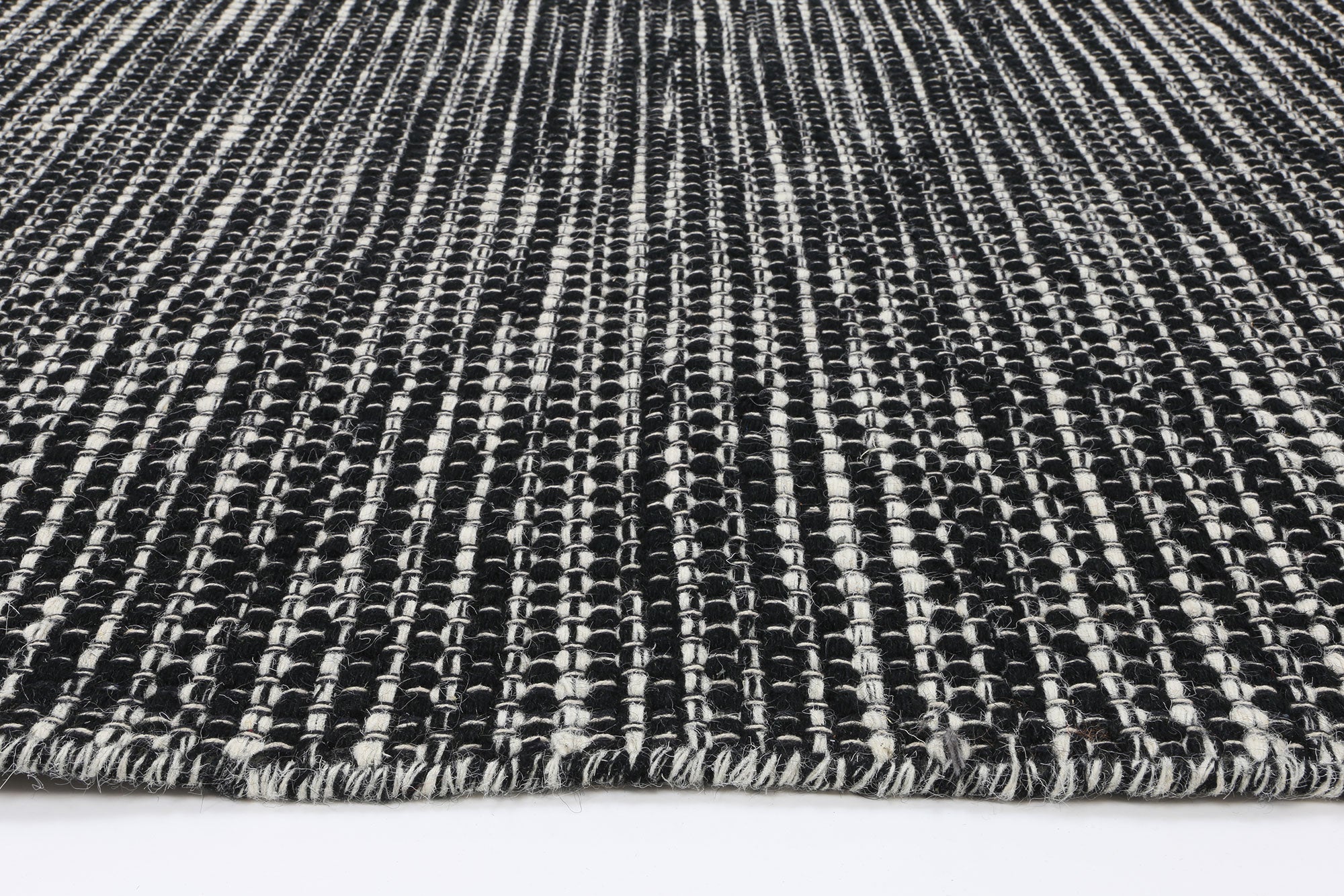 Nordic Black & White Reversible Wool Rug - Image 6