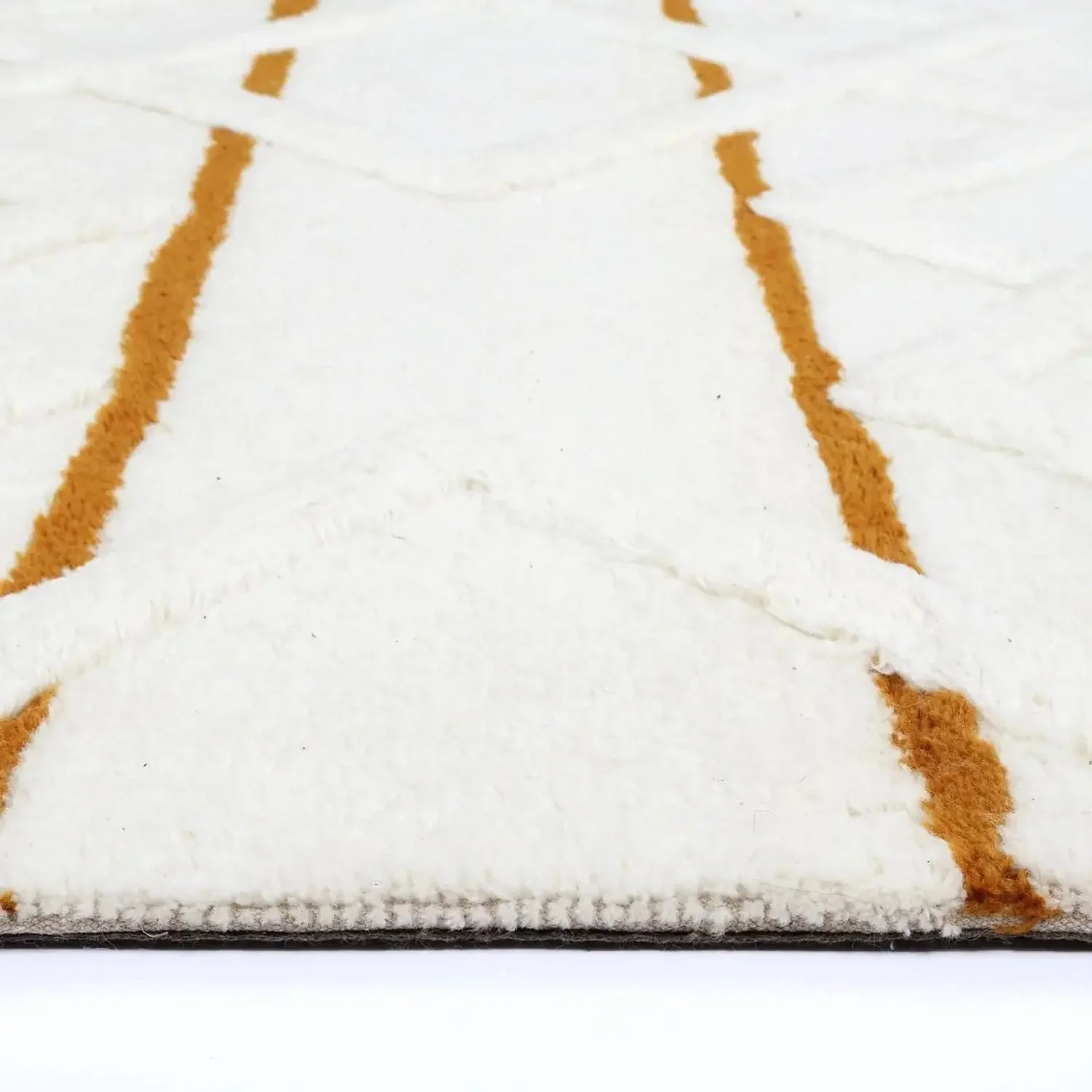 Sonet 2 Gold Wool Plush Tribal Patterned Rug - Image 4