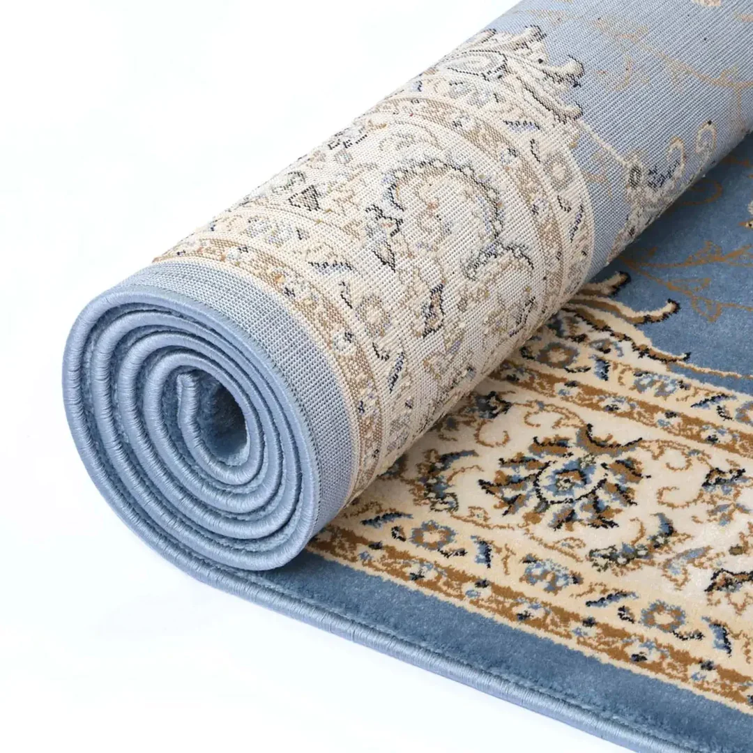 Suzani Blue Floral Designer Rug - Image 6